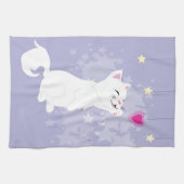Niedlicher Valentinstag Kitty Geschirrtuch (Horizontal)