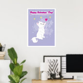 Niedlicher Valentinstag Kitty Poster (Heimbüro)