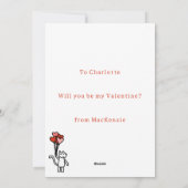 Niedlicher Valentinstag Liebe Cartoon Feiertagskarte (Rückseite)