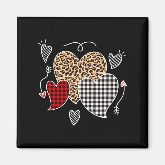 Niedlicher Valentinstag Liebe Herzstück Girls Kind Magnet (Vorne)