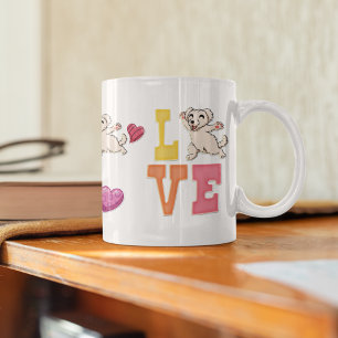 Niedlicher Valentinstag Malteser Hund Lover Kaffeetasse