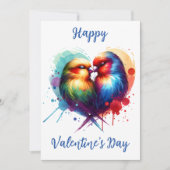 Niedlicher Valentinstag mit niedlichen Livebirds Feiertagskarte (Vorderseite)
