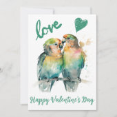 Niedlicher Valentinstag mit Papageien Liebe Feiertagskarte (Vorderseite)