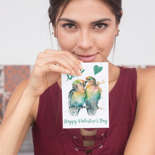 Niedlicher Valentinstag mit Papageien Liebe Feiertagskarte