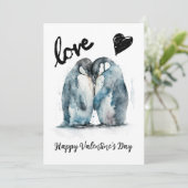 Niedlicher Valentinstag mit Pinguin-Liebe Feiertagskarte (Stehend Vorderseite)