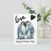 Niedlicher Valentinstag mit Pinguin-Liebe Postkarte (Stehend Vorderseite)