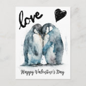 Niedlicher Valentinstag mit Pinguin-Liebe Postkarte (Vorderseite)