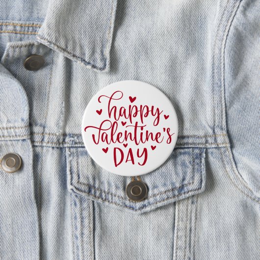Niedlicher Valentinstag mit roten Herzen Button (Beispiel)