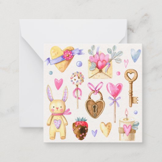 Niedlicher Valentinstag Mitteilungskarte (Vorderseite)