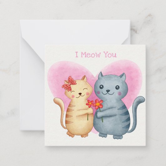Niedlicher Valentinstag Mitteilungskarte (Vorderseite)