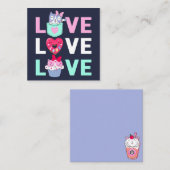 Niedlicher Valentinstag Mitteilungskarte (Vorne/Hinten)