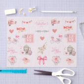 Niedlicher Valentinstag Pastellfarben Collage Rosa Seidenpapier (Handwerk)