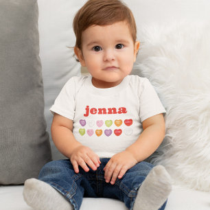 Niedlicher Valentinstag Personalisiert Baby Strampler
