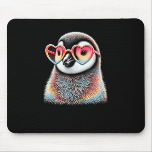 Niedlicher Valentinstag Pinguin Herzmuschel Jungen Mousepad