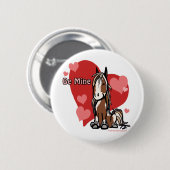 Niedlicher Valentinstag Pony Button (Vorne & Hinten)