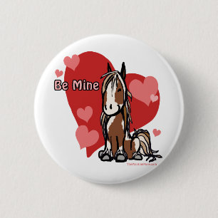 Niedlicher Valentinstag Pony Button