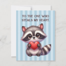Niedlicher Valentinstag Raccoon Herzblut Feiertagskarte