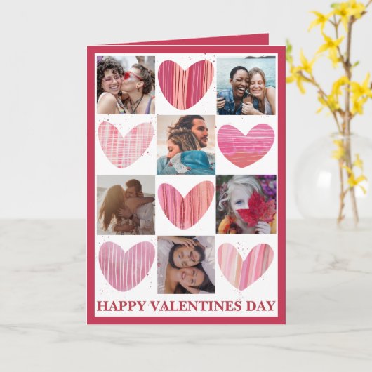 Niedlicher Valentinstag Rosa Herz Karte (Gelbe Blume)