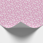 Niedlicher Valentinstag rosa Herzmuster Geschenkpapier (Ecke)