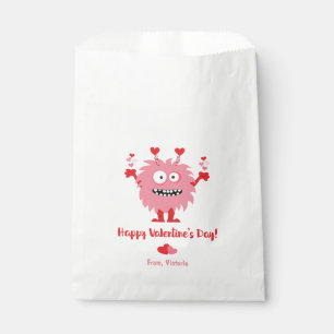 Niedlicher Valentinstag Rosa Monster Herz Geschenktütchen