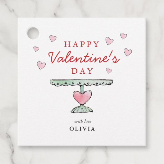 Niedlicher Valentinstag Rosa und weiße Herzen Geschenkanhänger (Vorderseite)