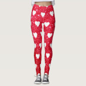 Niedlicher Valentinstag Rotes Herz Leggings (Vorderseite)