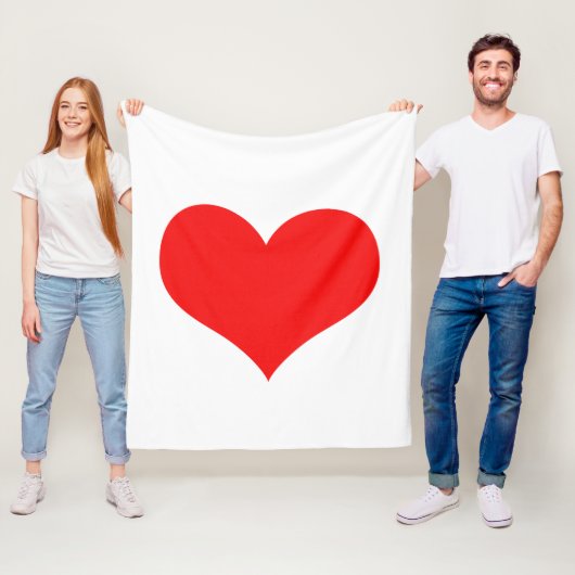 Niedlicher Valentinstag  Rotes Herz Weißes Farbtup Fleecedecke (Beispiel)