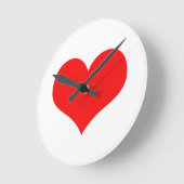 Niedlicher Valentinstag  Rotes Herz Weißes Farbtup Runde Wanduhr (Winkel)