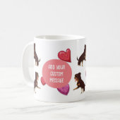 Niedlicher Valentinstag Rottweilers züchten Lover- Kaffeetasse (Vorderseite Links)