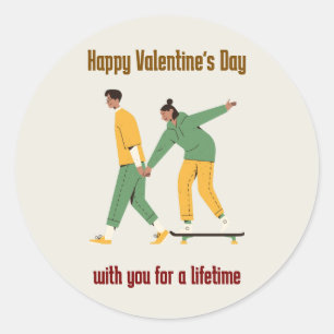 Niedlicher Valentinstag Runder Aufkleber