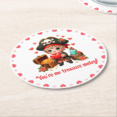 Niedlicher Valentinstag Runder Pappuntersetzer (Angewinkelt)