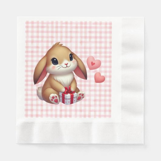 Niedlicher Valentinstag Serviette (Vorderseite)