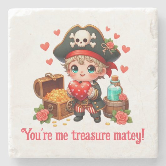 Niedlicher Valentinstag Steinuntersetzer (Vorderseite)