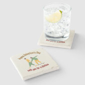 Niedlicher Valentinstag Steinuntersetzer (Seitenansicht)