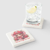 Niedlicher Valentinstag Steinuntersetzer (Seitenansicht)