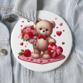 Niedlicher Valentinstag Teddybär Button (Beispiel)
