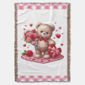Niedlicher Valentinstag Teddybär Decke (Vorderseite Vertikal)