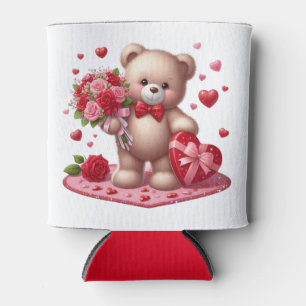 Niedlicher Valentinstag Teddybär Dosenkühler