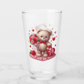 Niedlicher Valentinstag Teddybär Glas (Rückseite)