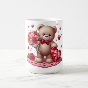 Niedlicher Valentinstag Teddybär Kaffeetasse