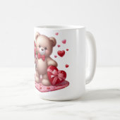 Niedlicher Valentinstag Teddybär Kaffeetasse (VorderseiteRechts)