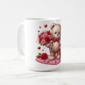 Niedlicher Valentinstag Teddybär Kaffeetasse (Vorderseite Links)