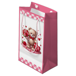 Niedlicher Valentinstag Teddybär Kleine Geschenktüte