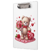 Niedlicher Valentinstag Teddybär Klemmbrett (Links)