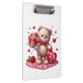 Niedlicher Valentinstag Teddybär Klemmbrett (Rechts)