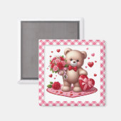 Niedlicher Valentinstag Teddybär Magnet (Vorderseite/Rückseite)