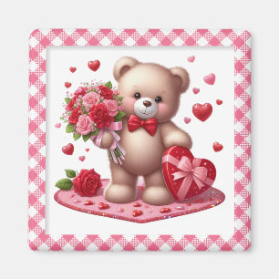 Niedlicher Valentinstag Teddybär Magnet