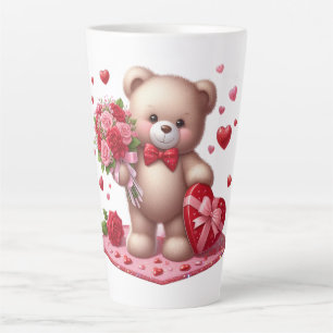 Niedlicher Valentinstag Teddybär Milchtasse