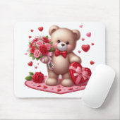 Niedlicher Valentinstag Teddybär Mousepad (Mit Mouse)