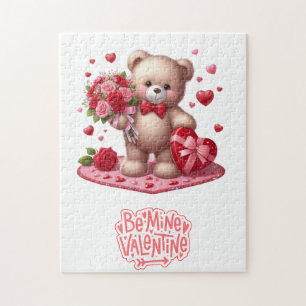 Niedlicher Valentinstag Teddybär Puzzle